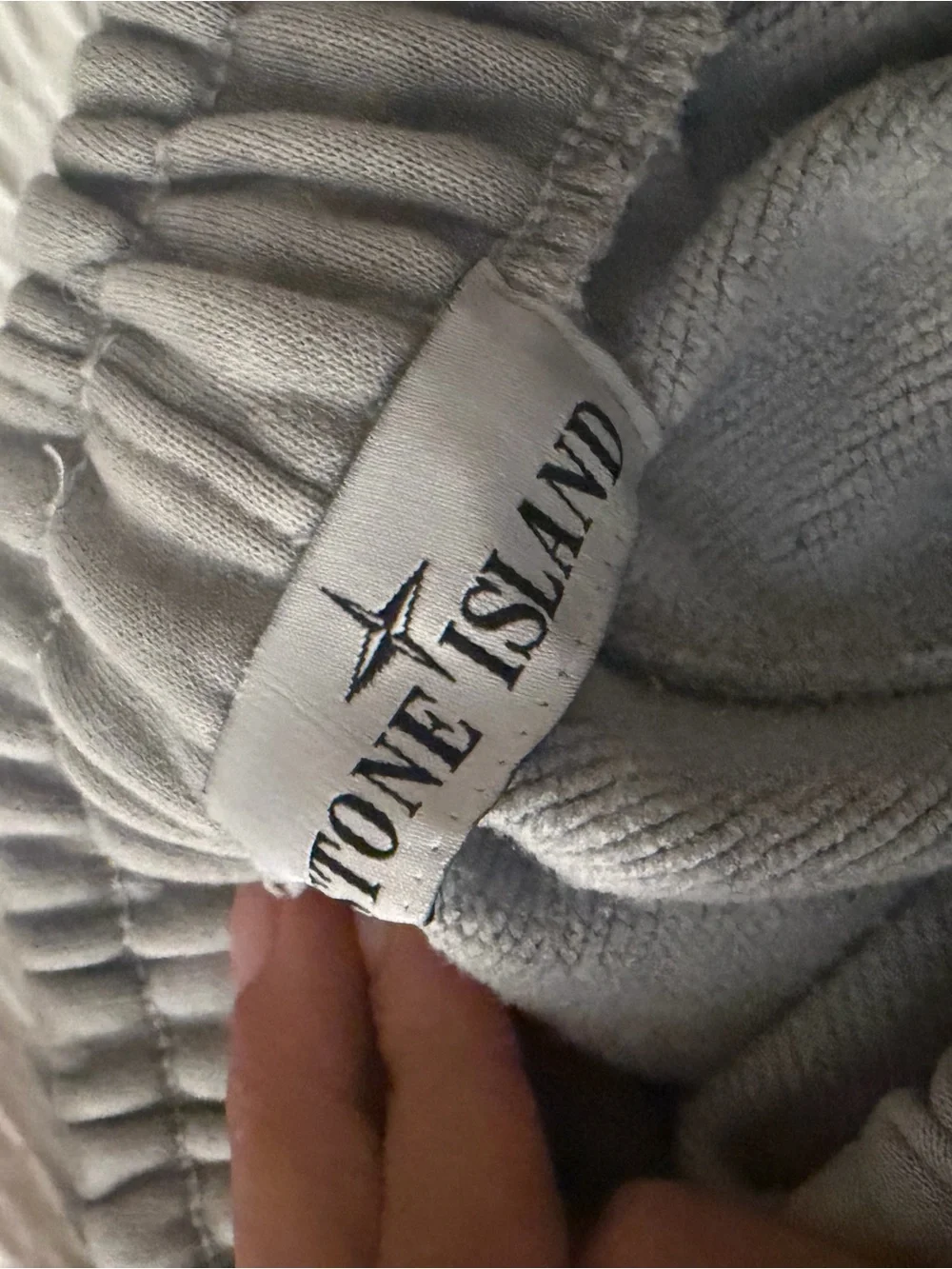 Stone Island Pale Gray Cargo Sweatpants with Patch
